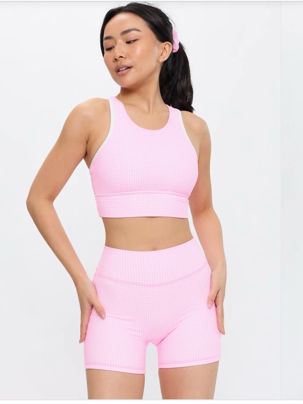 Buff bunny Geo Sports Bra Pink Gingham - Picture 2 of 9